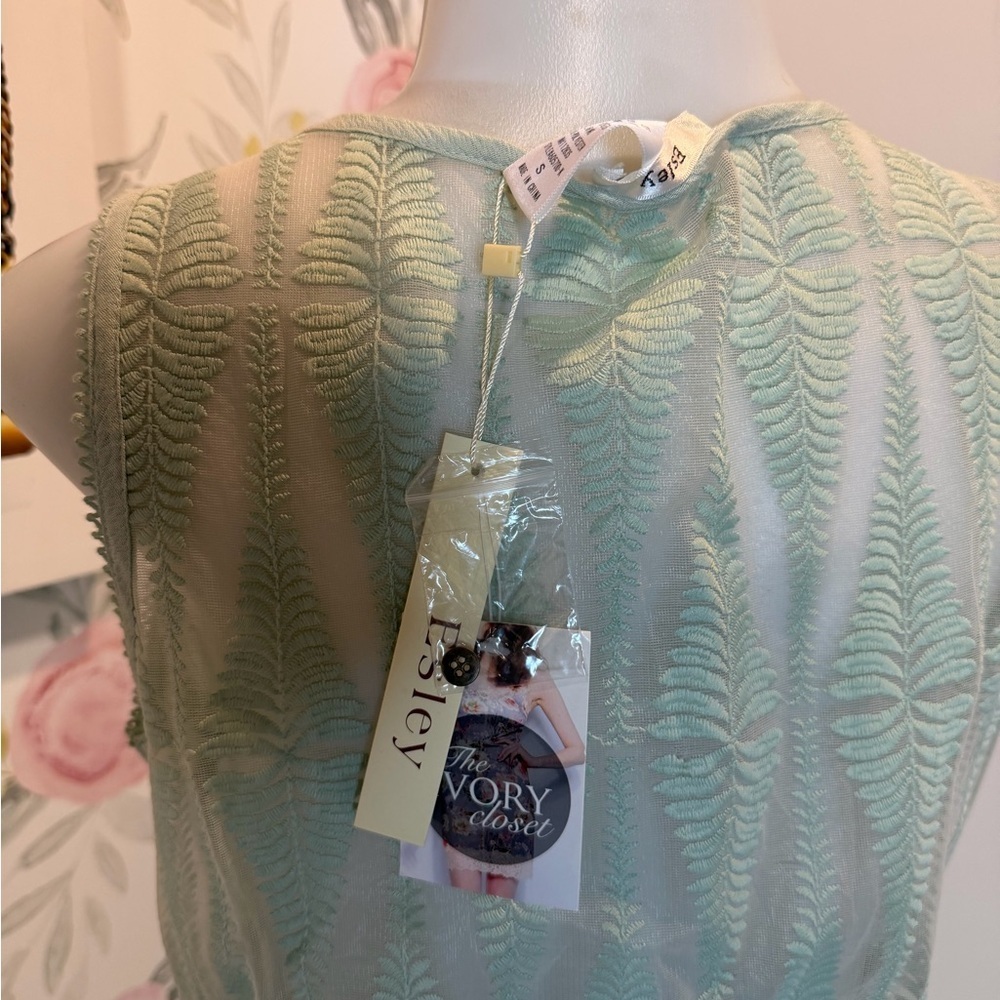 Esley Mint Green Lace Mini Dress - Picture 6 of 6